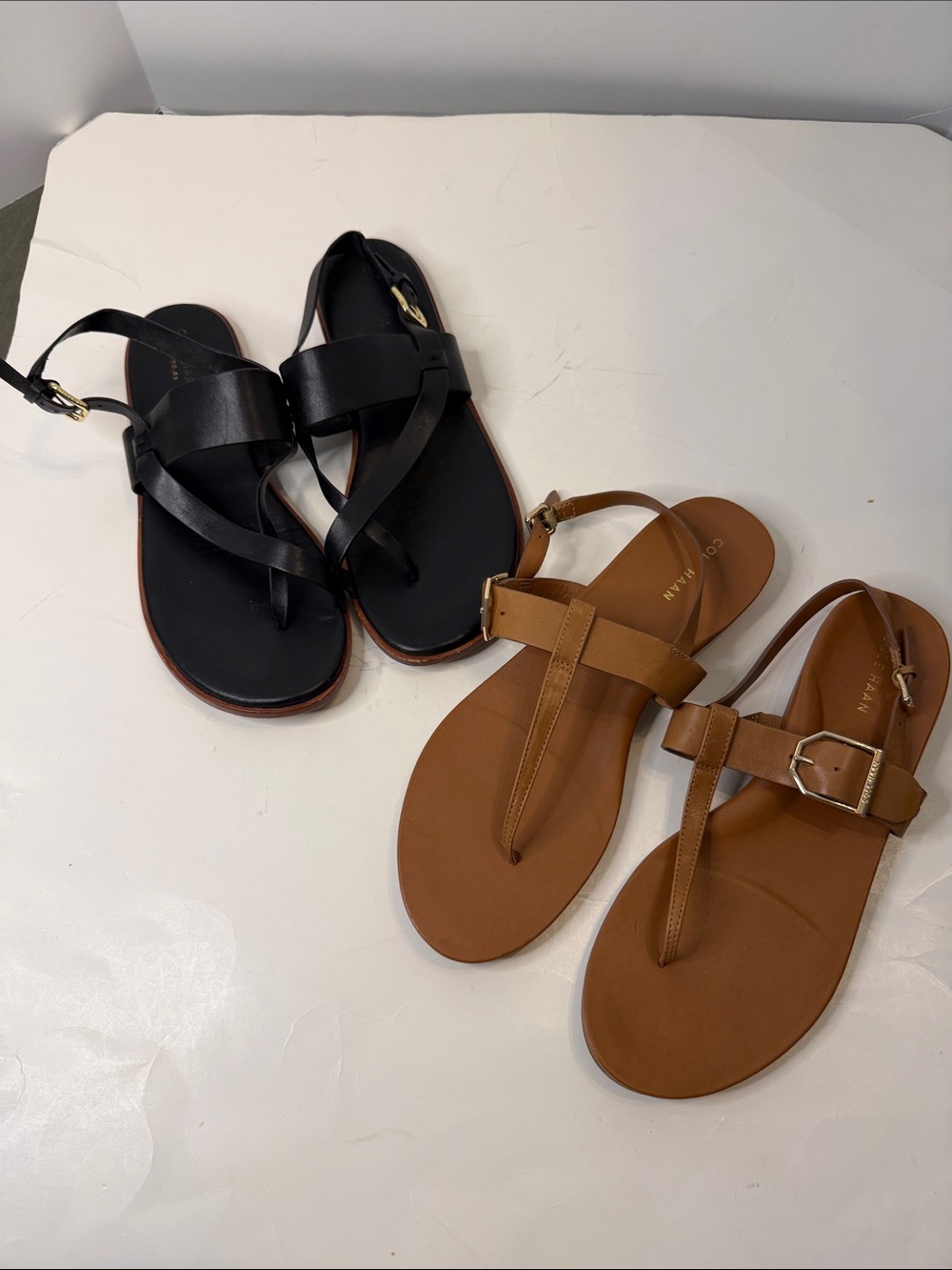 Cole Haan, 2 pairs, Grand360, Black and Brown Women's Leather Sandals ❤️